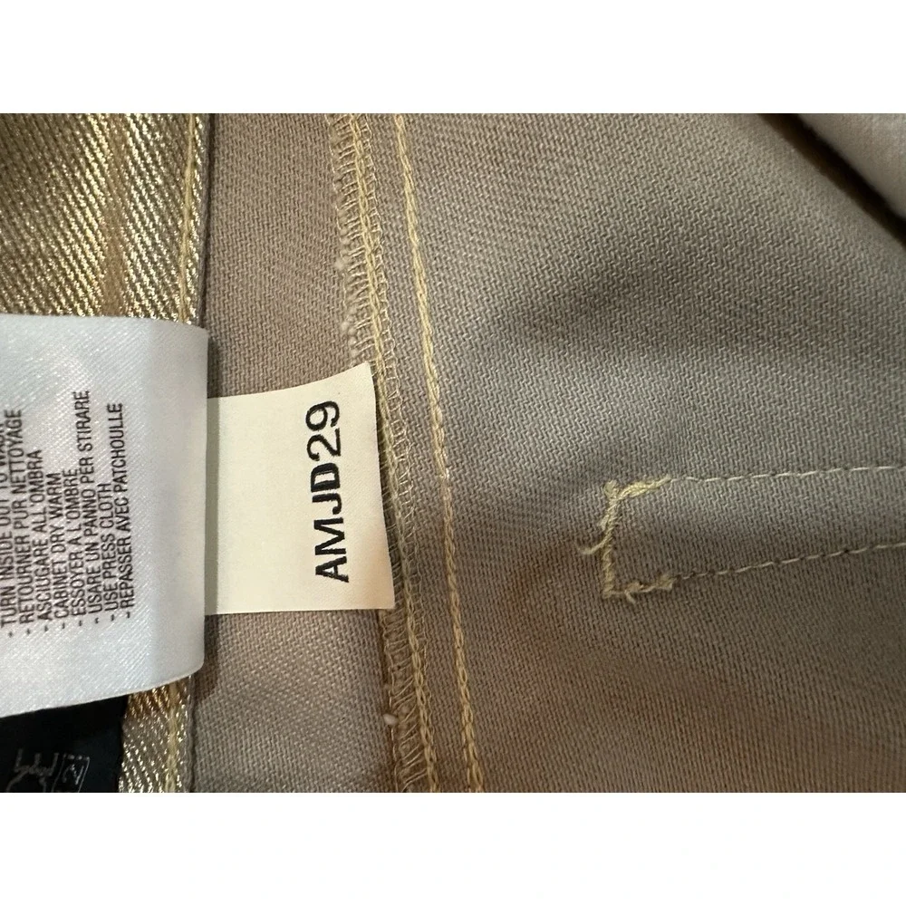 VERSACE Gianni Italy  Gold‎ Metallic Shinny Solid Women Jeans Pants Sz 30 AMGD29